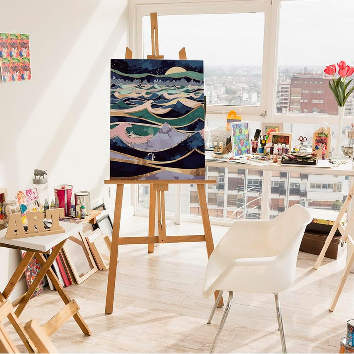 Artnapi Malen nach Zahlen Erwachsene mit Rahmen | DIY Handgemalt | Natur - Unruhige See | Kit für An