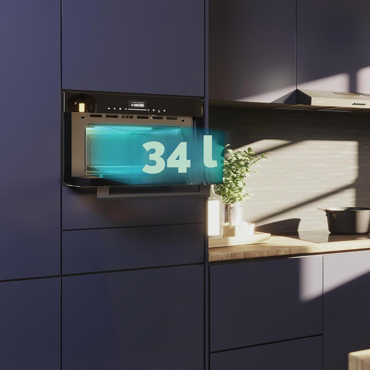 Cecotec Einbau-Mikrowellenofen 60x50cm Bolero Hexa MWO703800 Line. 2300W (max.), 34L, Mikrowellenfun