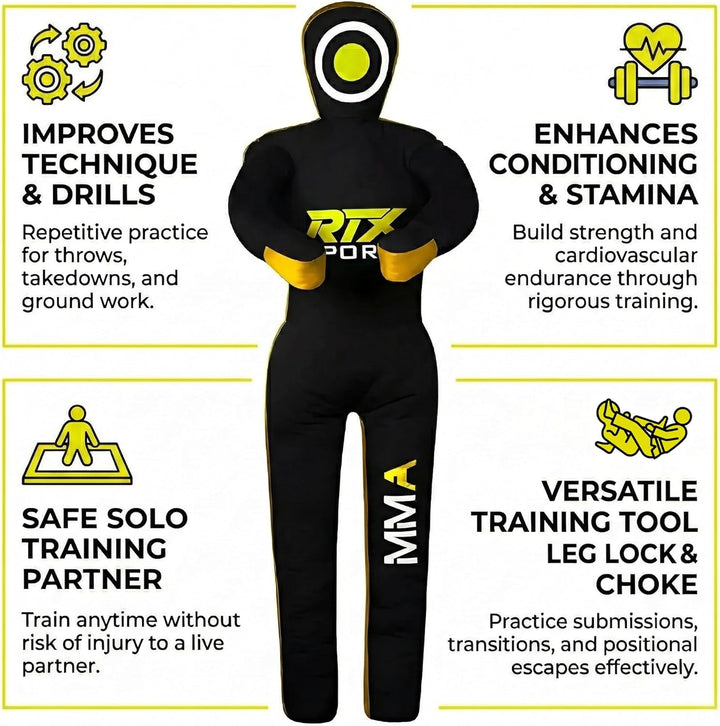 MMA Judo Grappling Dummy – Boxsack für Brazilian BJJ Jiu Jitsu Standposition Wrestling BJJ Dummy für
