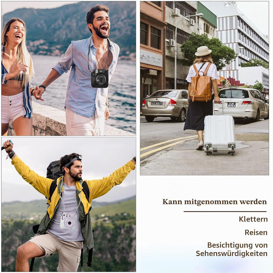 Kameratasche für Fujifilm Mini 12, PU-Leder Schutzhülle Kompatibel mit Instax Mini Instant und Digit