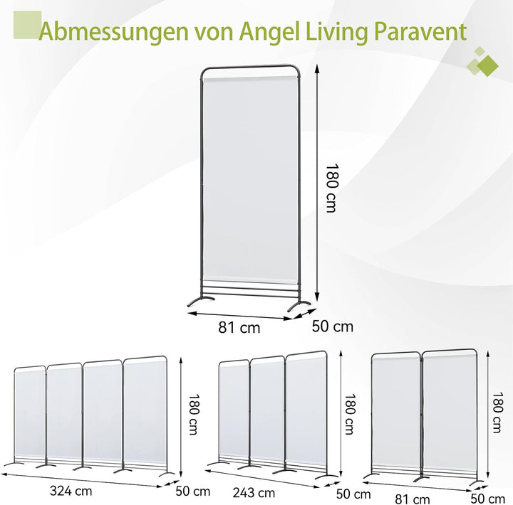 Angel Living Paravent 1 Teilig Klappbar Raumteiler Freistehend Sichtschutzwand Raumteiler Stellwand
