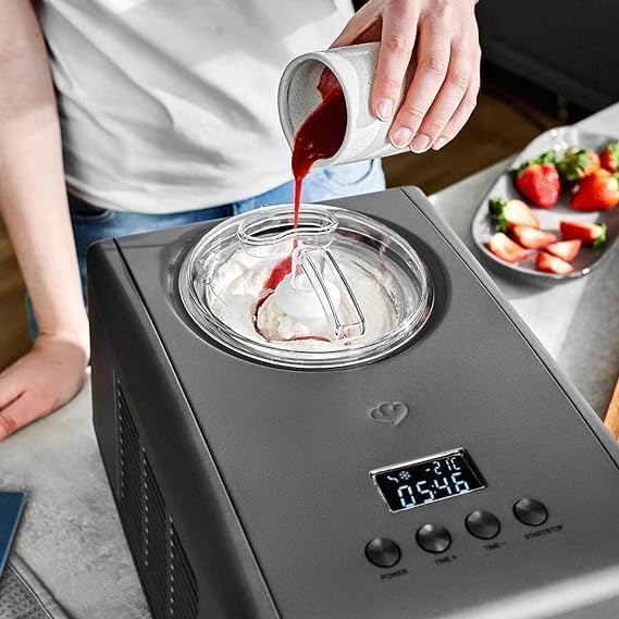 SPRINGLANE Eismaschine Emma 1,5 L mit selbstkühlendem Kompressor 150 W, aus Edelstahl mit entnehmbar