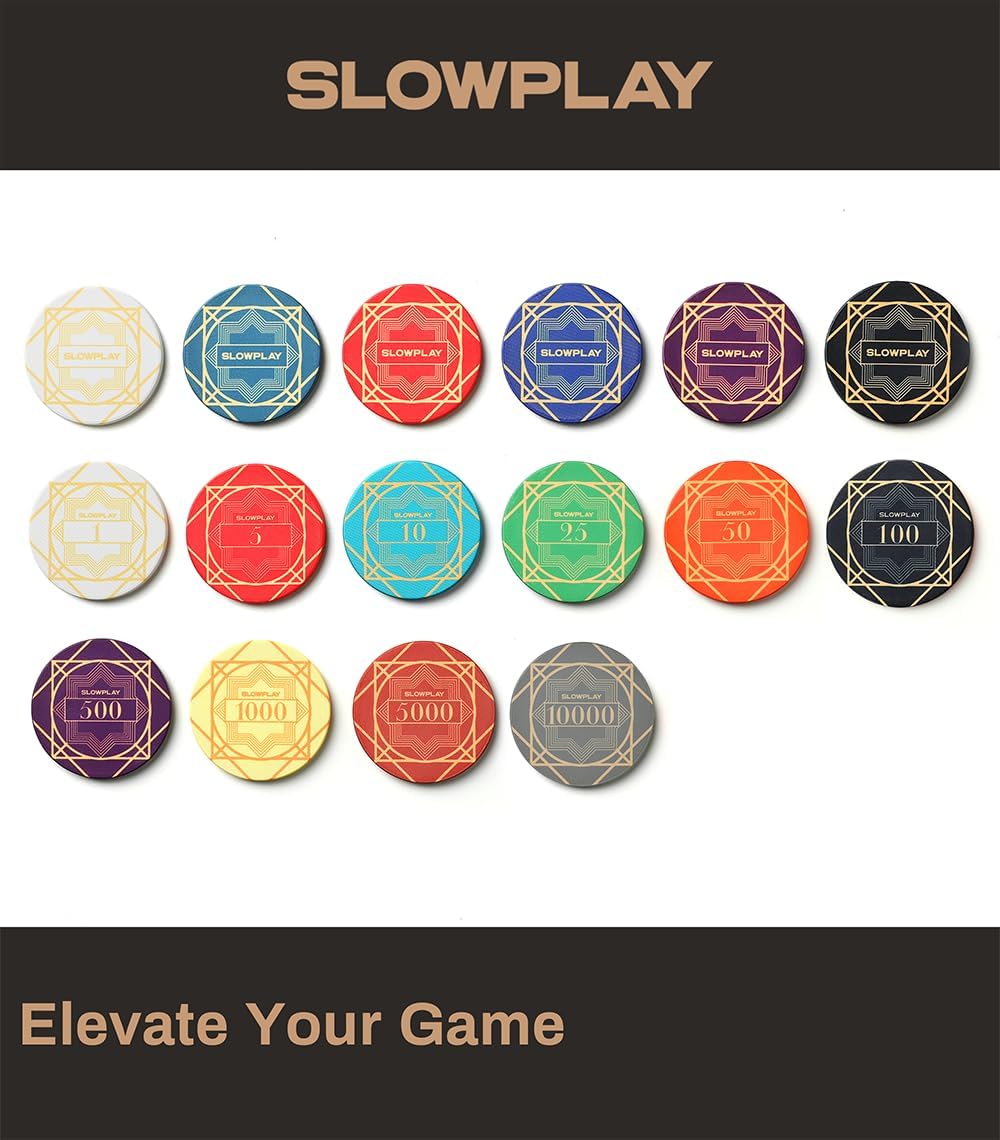 SLOWPLAY Nash Keramik Pokerchips in Loser Schüttung, 10 Gramm Pokerchip aus Keramik in Casino Qualit