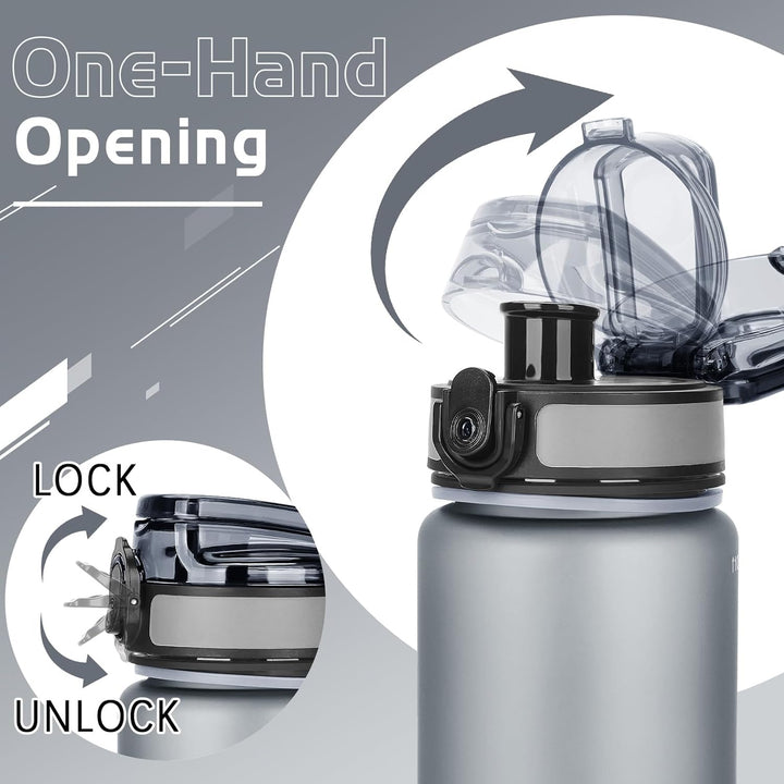 Trinkflasche 1L BPA freie Wasserflasche mit Verschlussdeckel und auslaufsicher, geeignet für Fitness