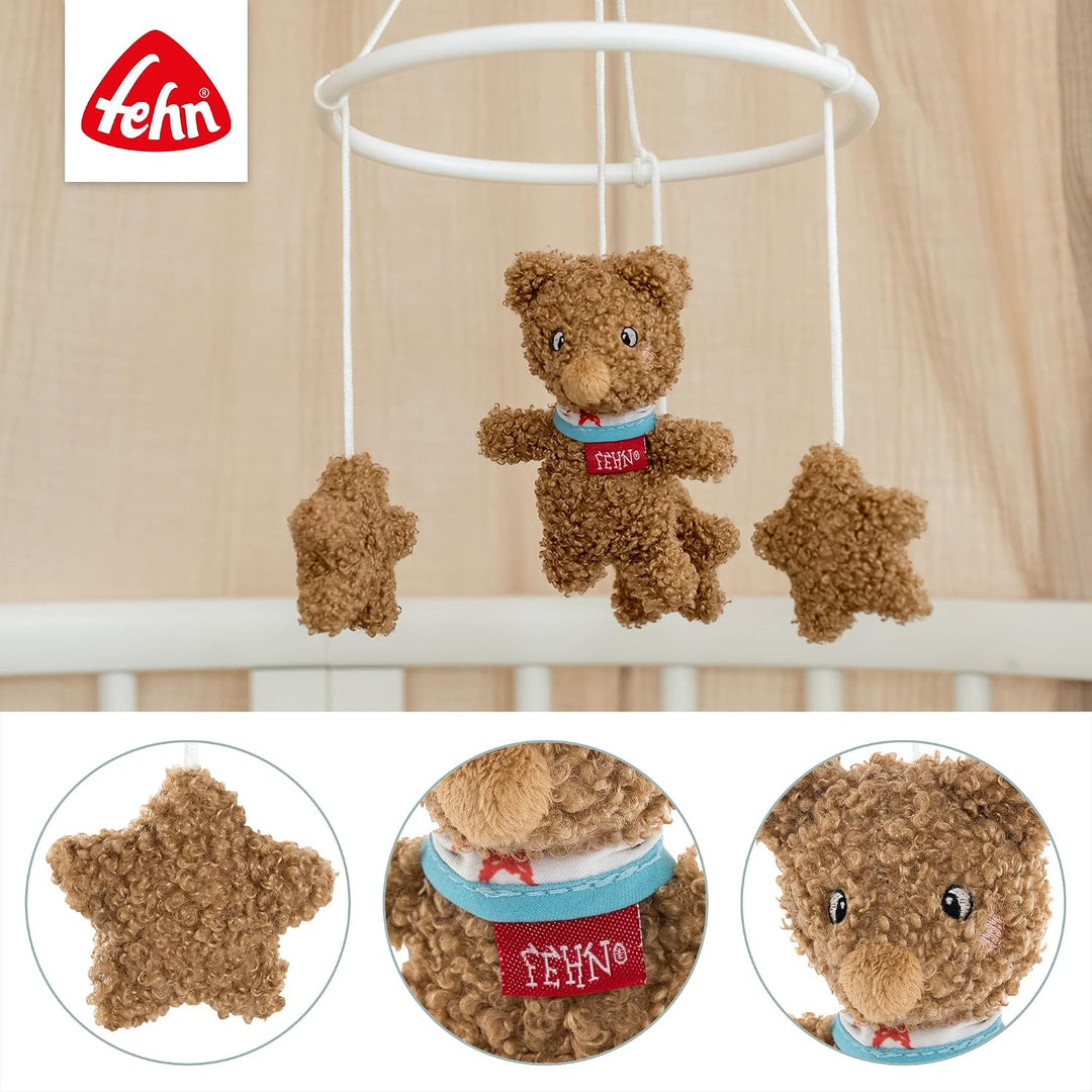 Fehn Deko-Mobile Bär Fred – Baby Mobile mit niedlichen Stoff-Figuren – Einschlafhilfe zur Beruhigung