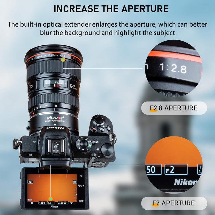 VILTROX EF-Z2 0,71x Speedbooster Autofokus Objektivadapter Fokalreduzierer für Canon EF-Objektive fü
