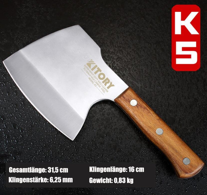 Kitory Hackmesser 16 cm Klinge, Extradicker 6,25 mm für gefrorenes Fleisch und grosse Knochen, Extre