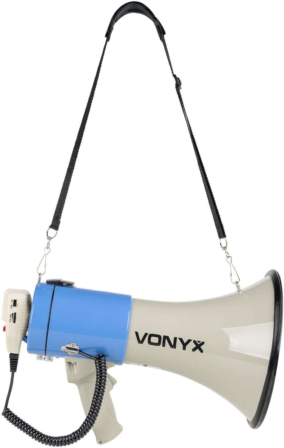 Vonyx MEG060, Megafon mit Sirene und Mikrofon, Aufnahmefunktion, 60 Watt, bis 1 KM, MP3, USB, SD, AU