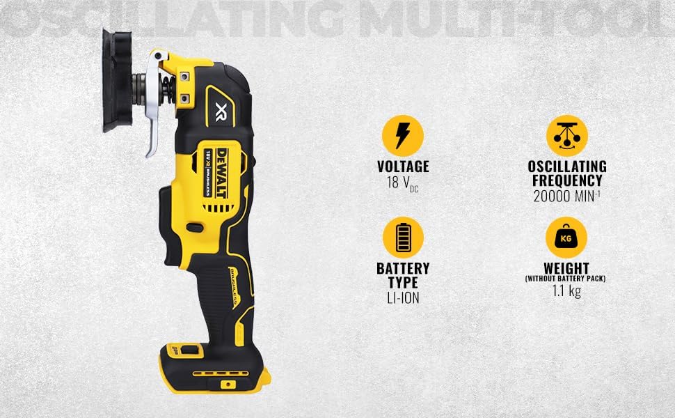 DeWALT DCS356N 18V Li-Ion accu multitool body - koolborsteloos, ohne Akku ohne Ladegerät Einzeln, Ei