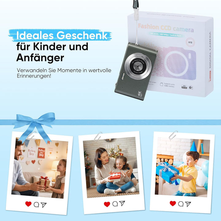 Keychain Retro Kamera Kinder, Autofokus Mini Digitalkamera Vintage,digital Kamera mit Handy übertrag