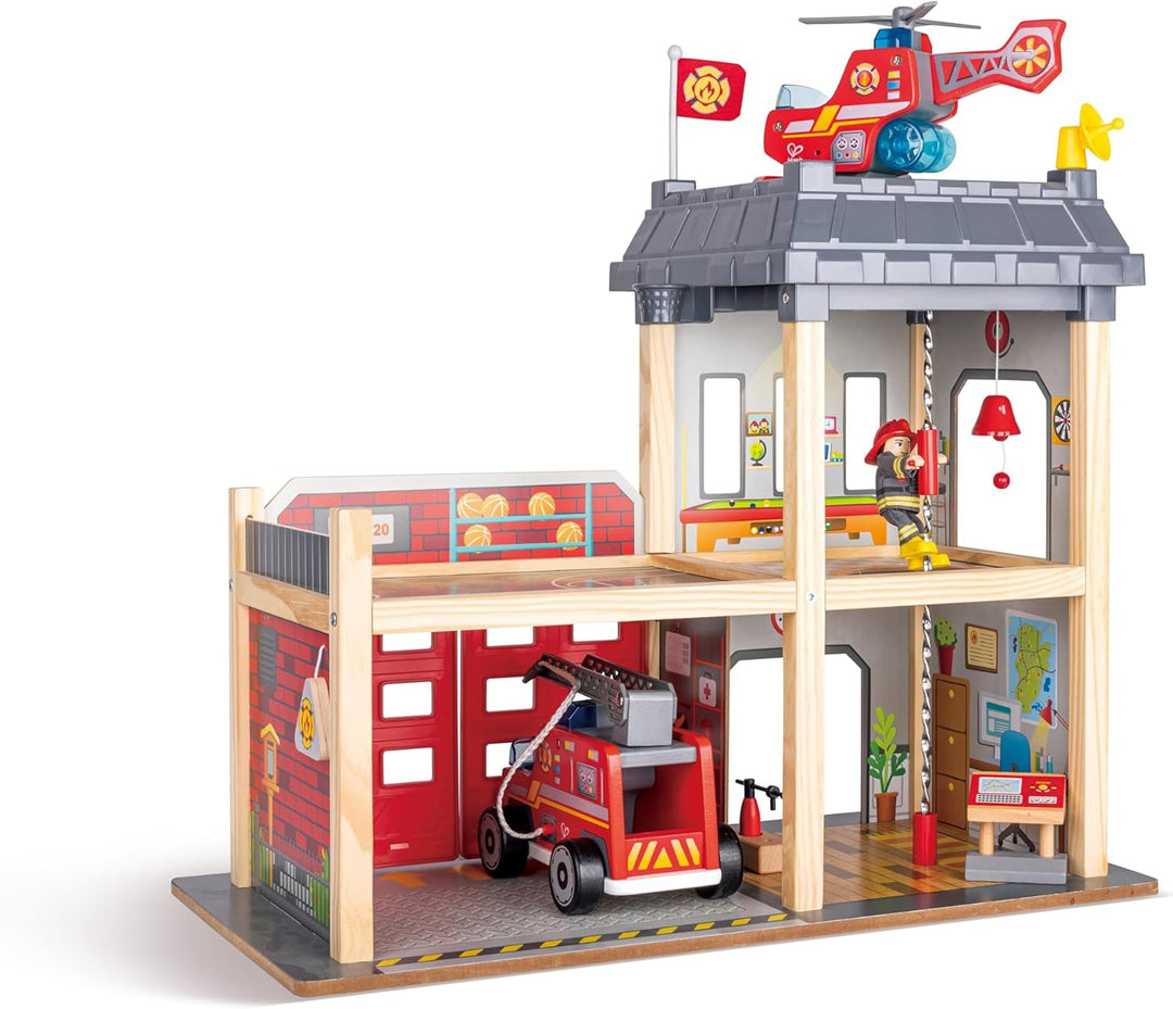 Grossstadt-Feuerwache Spieleset von Hape aus Holz für Kinder ab 3 Jahren