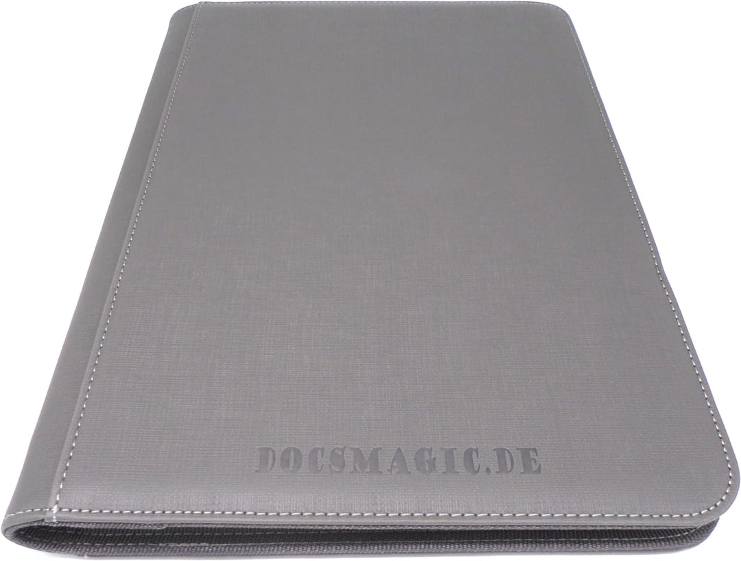 docsmagic.de Premium Pro-Player 12-Pocket Playset Zip-Album Silver - 480 Card Binder - MTG - PKM - Y