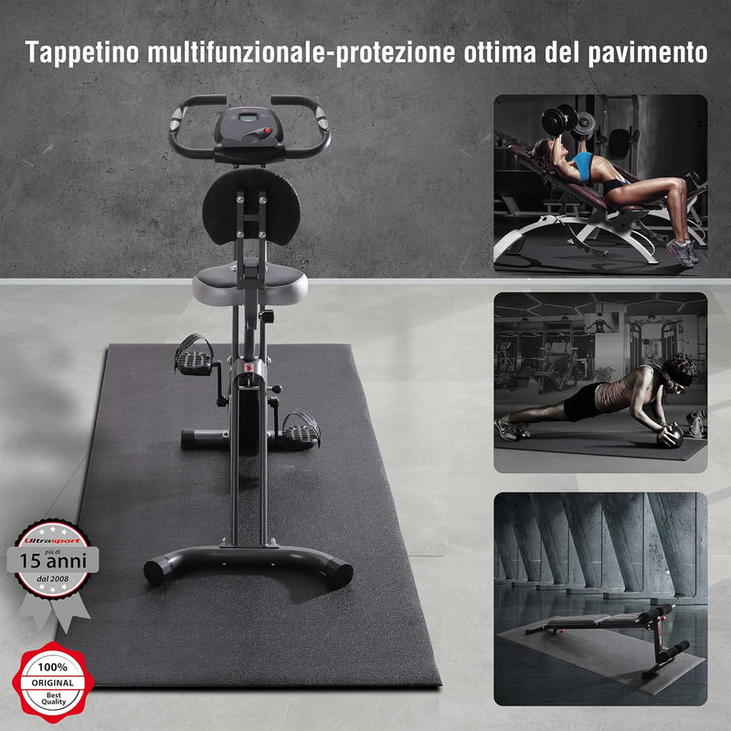 Ultrasport Fitness Multifunktionsmatte in 3 Grössen, Matte für Fitnessgeräte, al Schutzmatte beim Tr