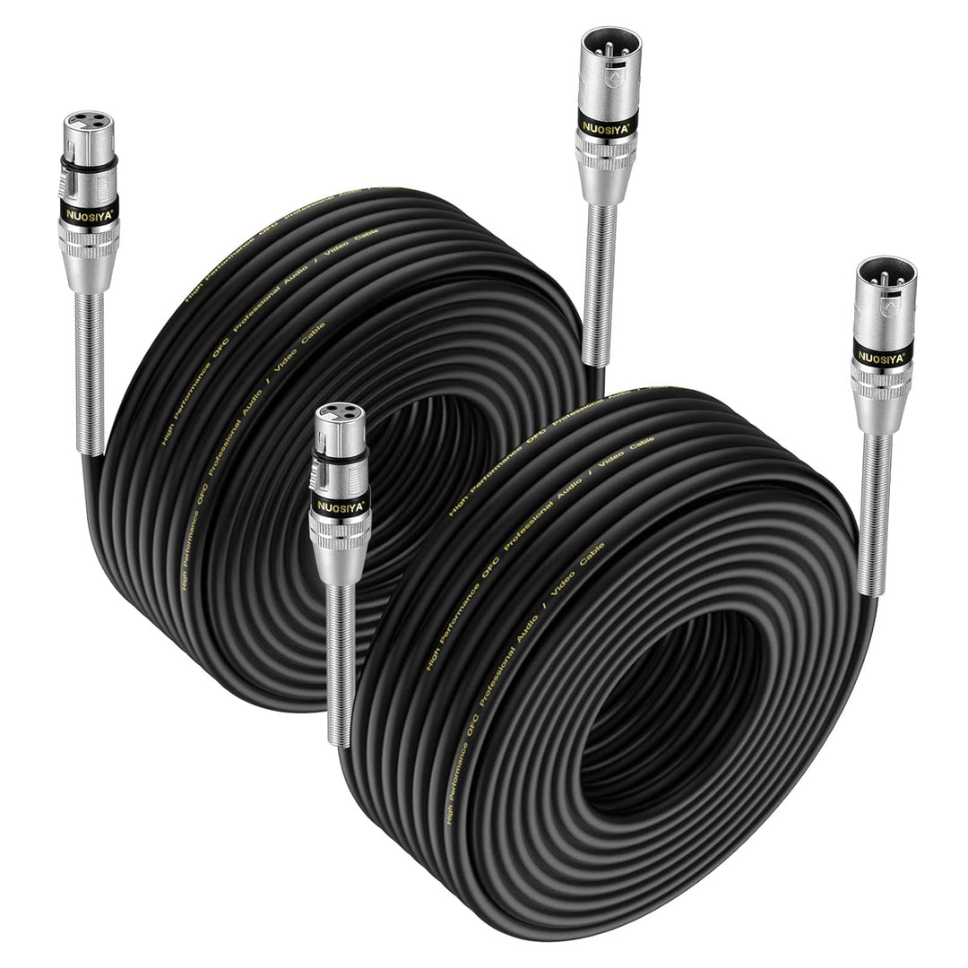 NUOSIYA XLR Kabel 20m 2Pack Symmetrisches Mikrofonkabel, Metallfeder SR Design XLR-Stecker auf Buchs