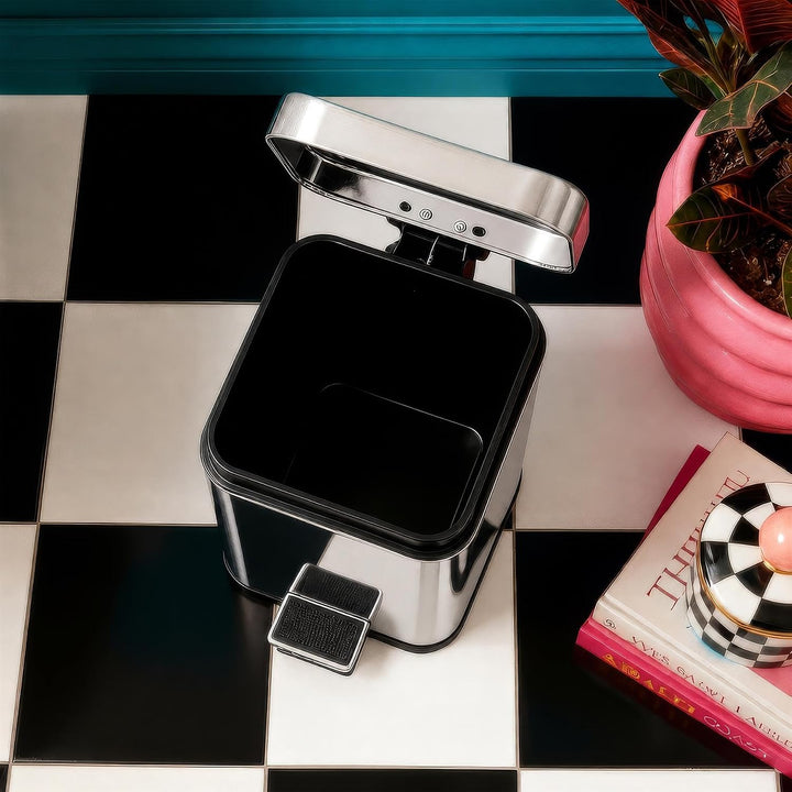 Harbour Housewares Square Badezimmerpedalbehälter - 3L - Chrom