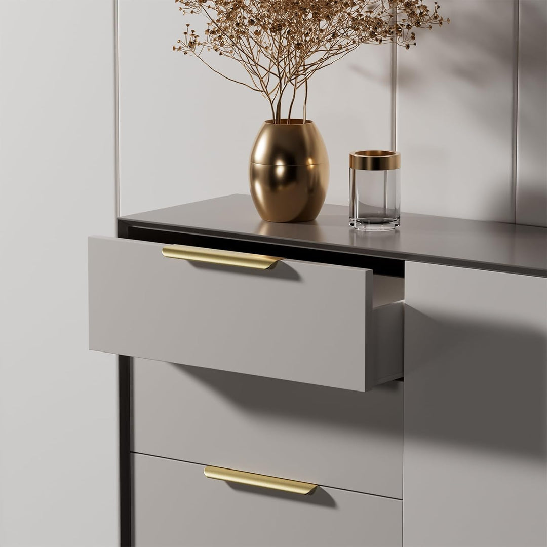 goldenwarm 15 Stück Profilgriff 128mm Türgriff Profilgriff Küchengriffe Aluminium Geschwungener Schu