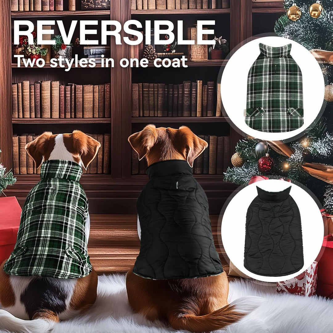 VIVAGLORY Softjoy Hundemantel, Wintermantel mit Bauchschutz, Hundejacke für Winter & Weihnachten, Wa