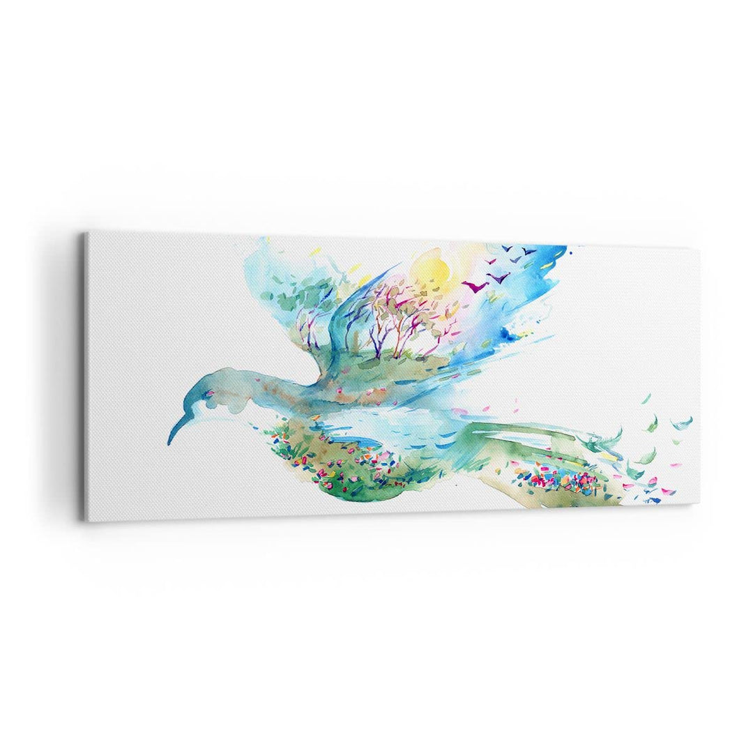 Wandbilder Dekoration Wohnzimmer Abstraktion Vogel Natur Bewegung Panorama Bilder auf Leinwand 120x5
