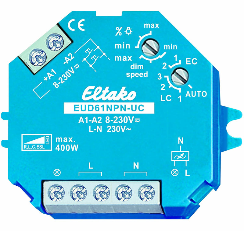 Eltako EUD61NPN-UC Universal-Dimmschalter, Blau Single, Single