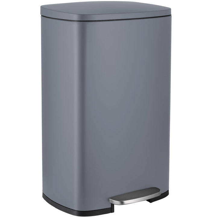 LIFERUN Mülleimer 50l aus Edelstahl, Abfalleimer mit Deckel, Soft-Close Tretmülleimer, Grosser Trete