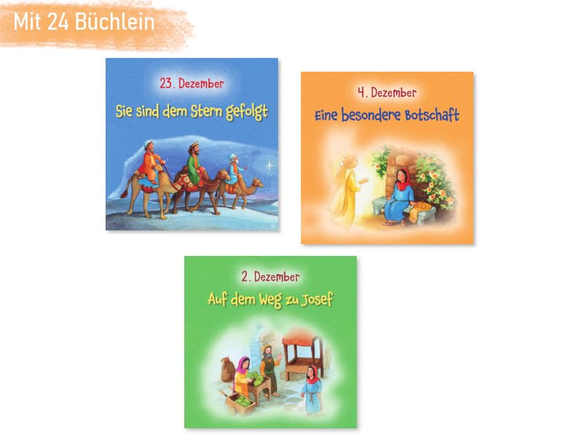 Die Weihnachtsgeschichte: Ein Adventskalender mit 24 Büchlein (Adventskalender mit Geschichten für K