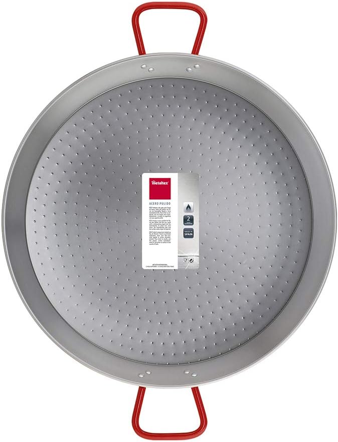 Metaltex 7398120000 Paella-Pfanne, polierter Stahl, Stahl Poliert 20 Raciones, Poliert 20 Raciones