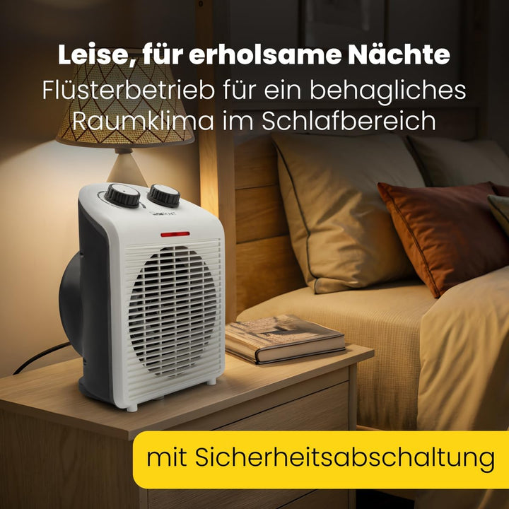 Clatronic® mobiler & kompakter Heizlüfter | Heizlüfter 2000W & 1000W | Heizkörper mit Ventilatorfunk