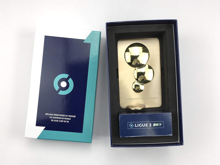 LFP Trophäe Champion de France/Ligue 2 BKT auf Sockel (150 mm) abnehmbar mit Magnet
