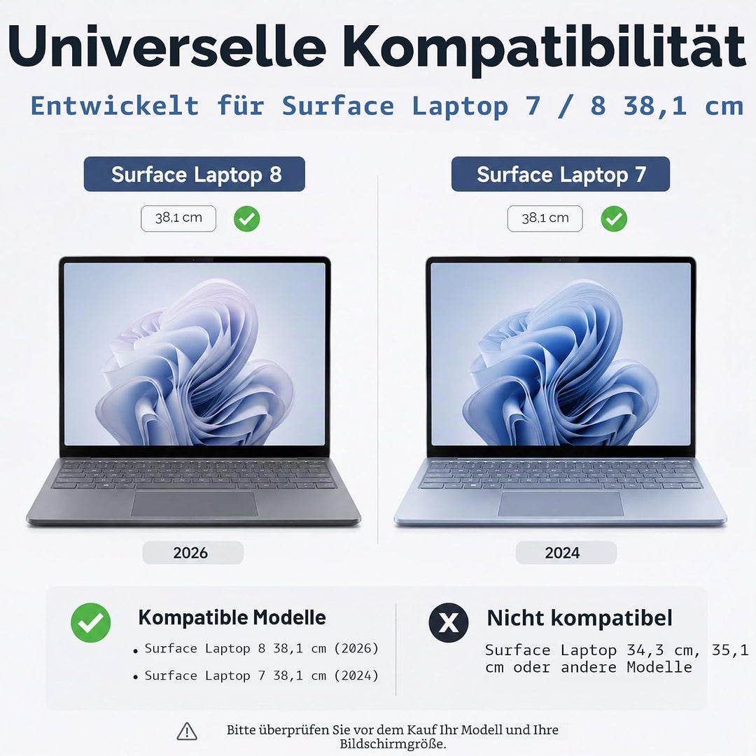 MEGOO Microsoft Surface Laptop 7 (2024, 15 Zoll) Glas Schutzfolie - Kratzfest, Einfache Installation