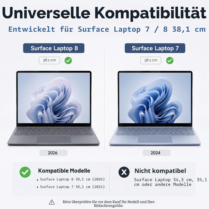 MEGOO Microsoft Surface Laptop 7 (2024, 15 Zoll) Glas Schutzfolie - Kratzfest, Einfache Installation
