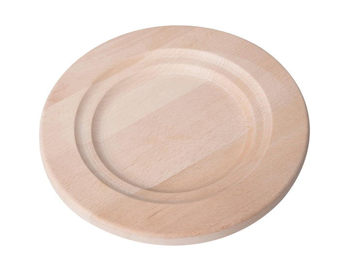 Riess, 2352-046, Servierbrett rund Profi 20/24, Schlemmerpfannen 20 und 24 cm, aus Buchenholz, braun