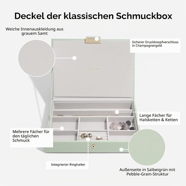 Stackers Grün Klassisch Schmuckschatulle -3 Sage Green, Sage Green