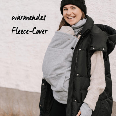 Hoppediz Fleece-Cover 3-in-1, wärmendes universal Tragecover für Babytrage und Tragetuch mit Regensc