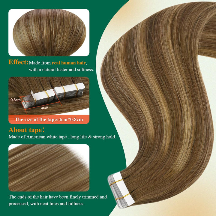 Easyouth Tape in Extension Echthaar Ombre Tape in Haarverlangerung Remy Echthaar Tape in Extensions