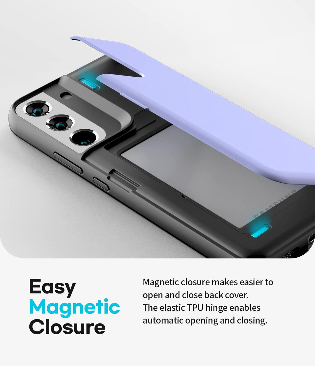 GOOSPERY Magnetic Door Bumper Hülle Kompatibel mit Galaxy S22, Dual Layer protektive Kartenhalter Wa