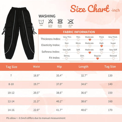 Kinder Cargo Hose Elastische Taille Jogger Hose für Jungen Mädchen Street Hip Hop Schwarzer Streifen