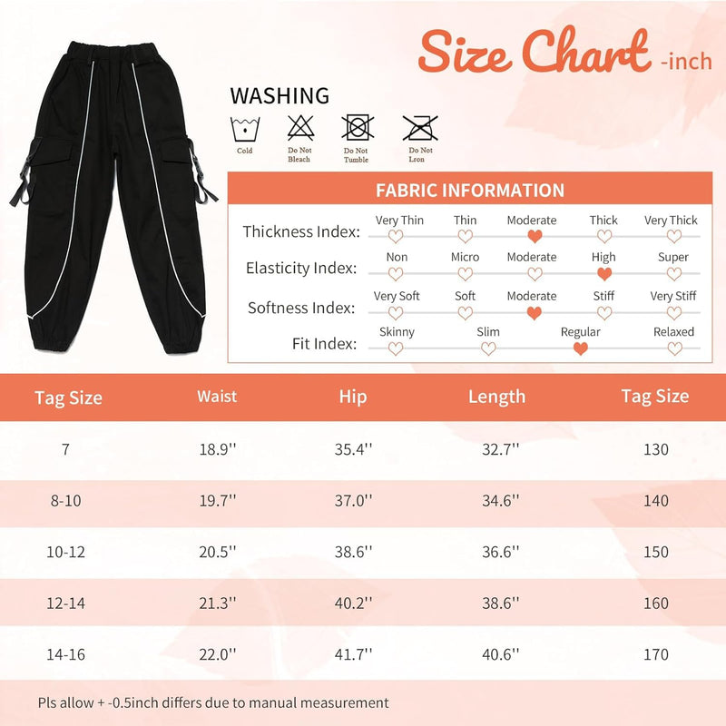 Kinder Cargo Hose Elastische Taille Jogger Hose für Jungen Mädchen Street Hip Hop Schwarzer Streifen