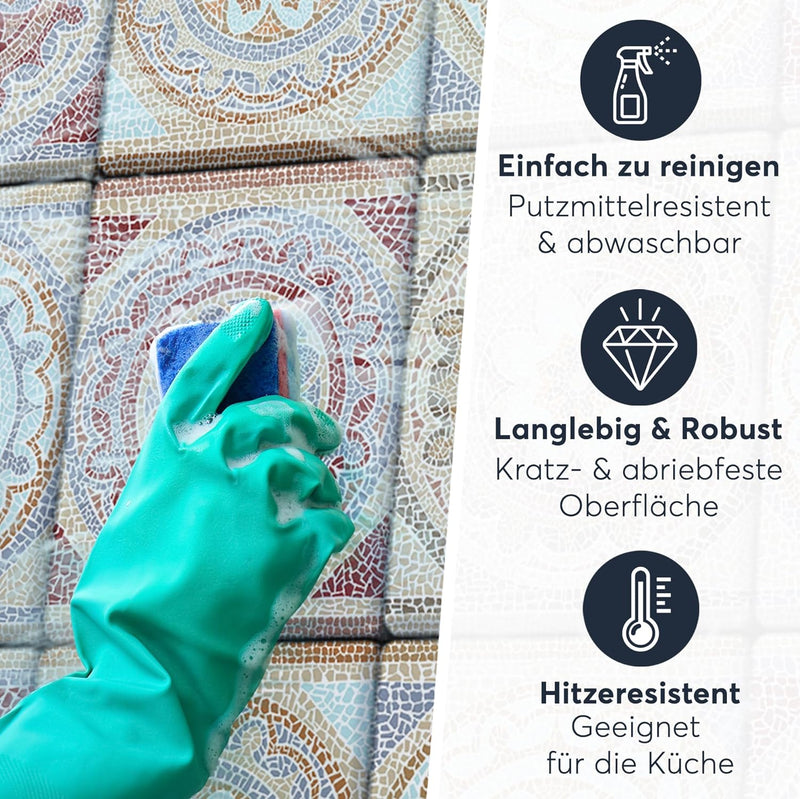 CREATISTO Mosaik Klebefliesen Stickerfliesen Fliesenfolie - Aufkleber Sticker für Wandfliesen I Kleb