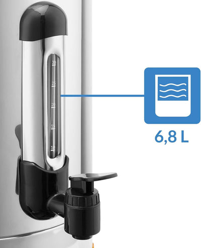Monzana Glühweinkocher 6,8L Edelstahl Auffangschale Zapfhahn Temperatureinstellung 30-110°C Heissget