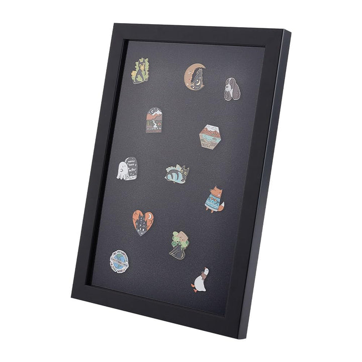 OLYCRAFT 22.8x32.9 cm Anstecknadel-Vitrine Medaillen-Vitrine Holz-Bilderrahmen Schrank Broschensamml