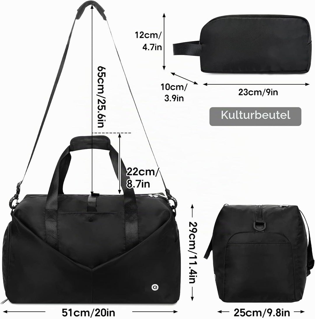 Ceneda Sporttaschen Klassische Reisetasche mit Schuhfach und Kulturtasche Sporttasche Damen Herren T