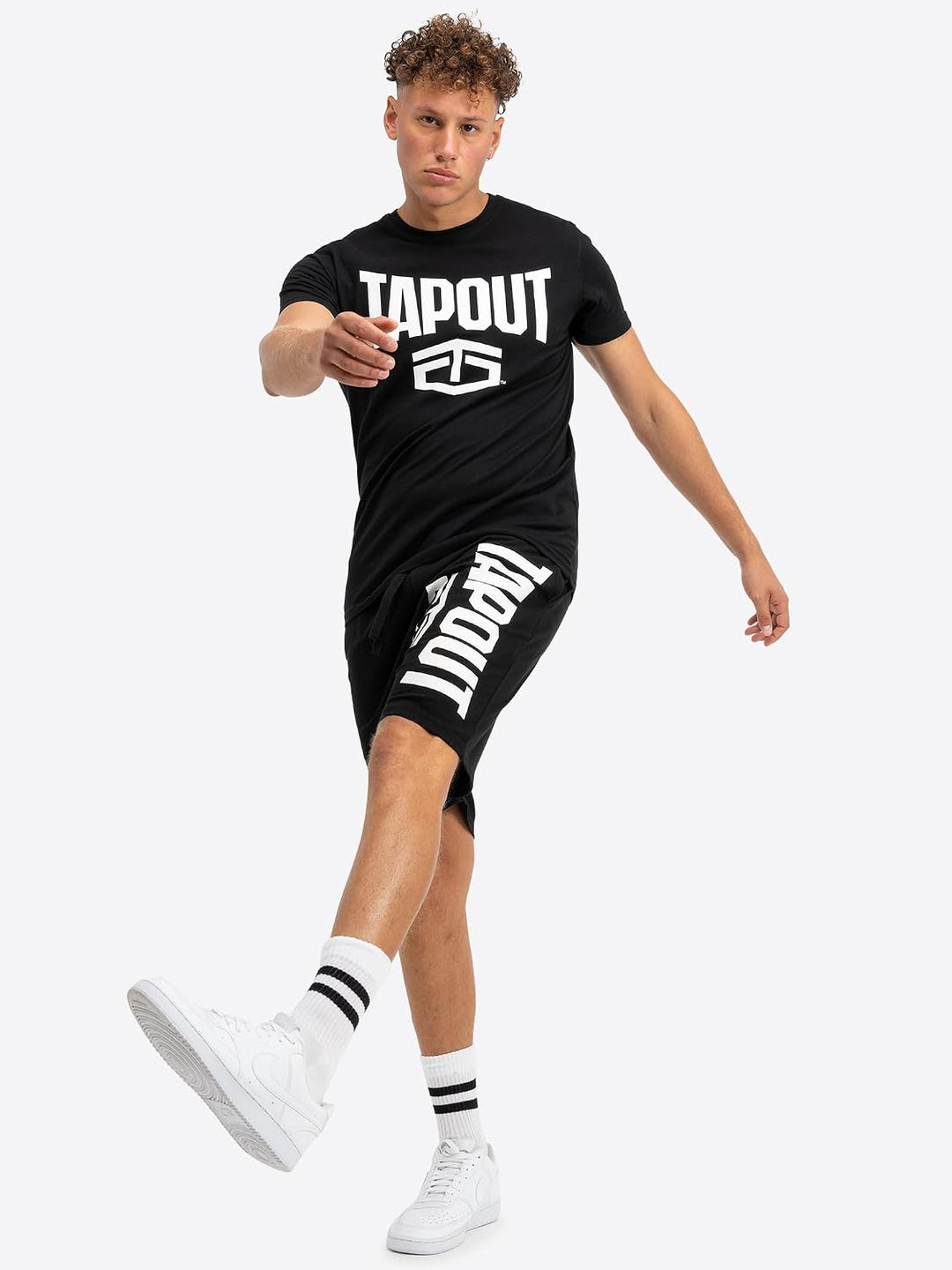 Tapout Herren Shorts Normale Passform Active Basic Shorts M Black/White, M Black/White