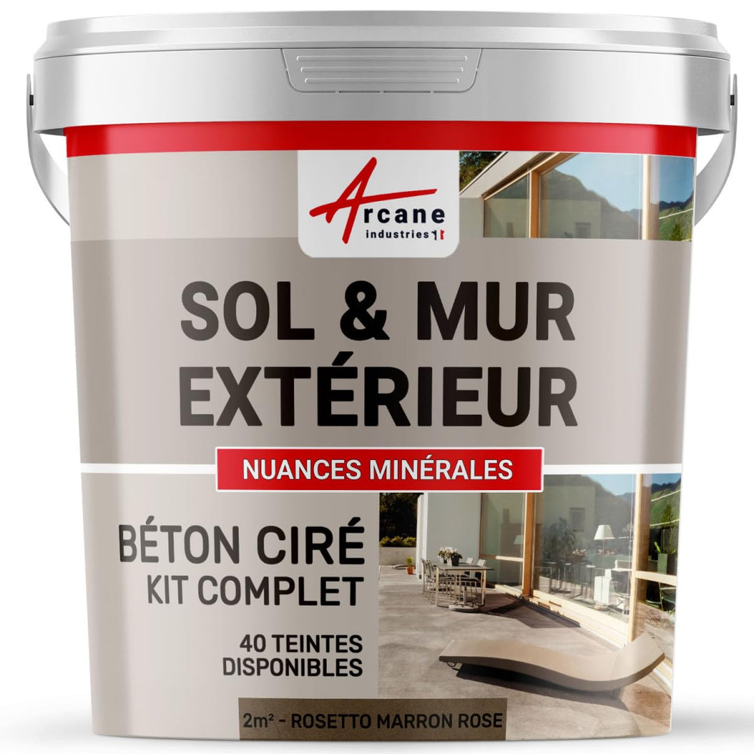 Komplettset – Béton Ciré extérieur – Arbeitsplatte – Feinputz/Sichtbeton. kit 2 m² Rosetto - Marron