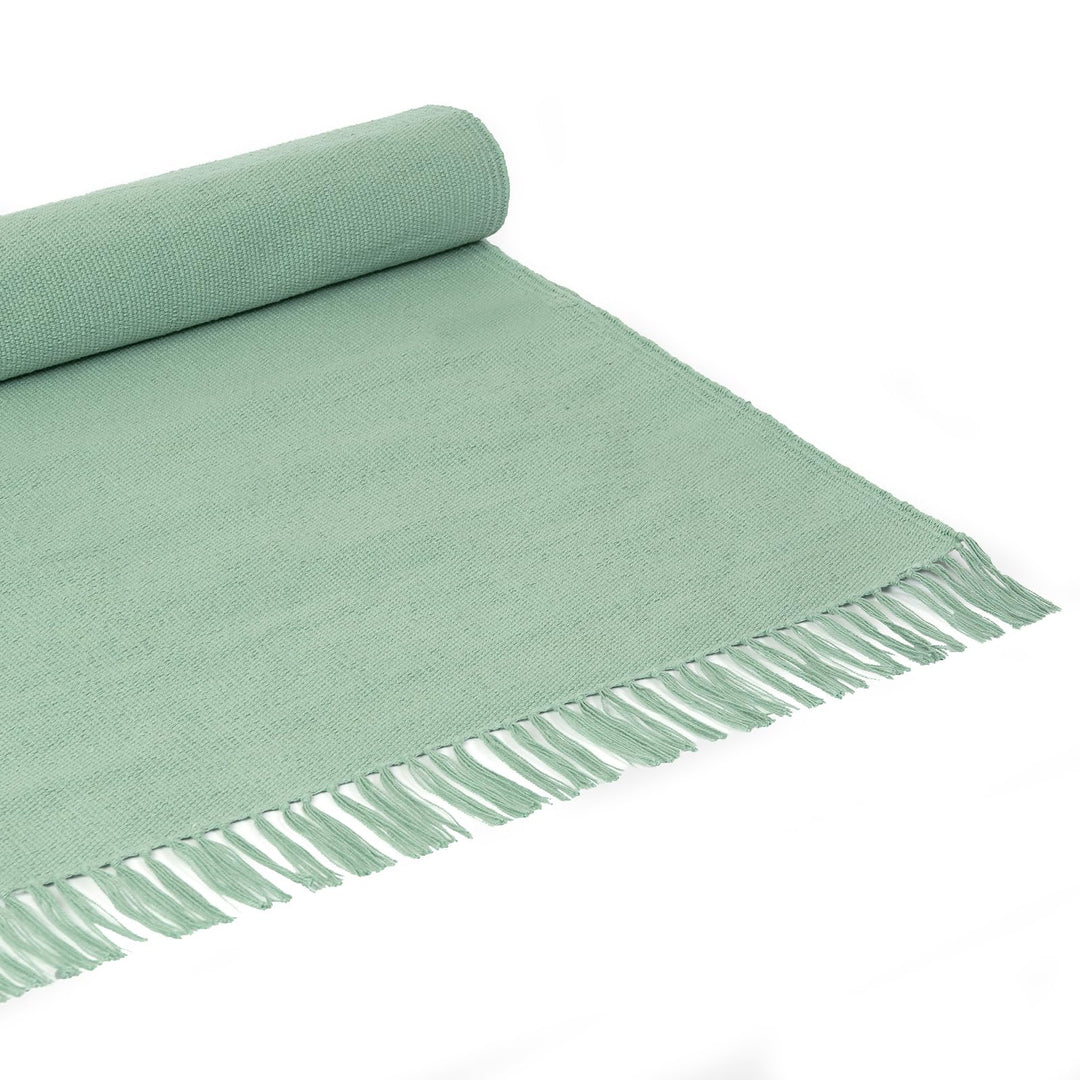 Yoga Studio Bio Yogamatte Teppich - 196cm x 70cm Yoga Teppich mit Quasten Baumwolle Yoga Teppich für