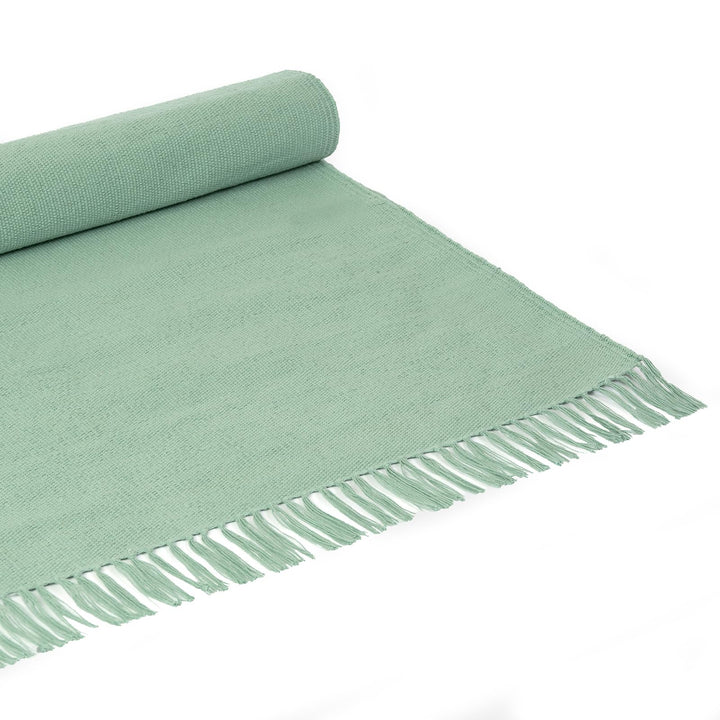 Yoga Studio Bio Yogamatte Teppich - 196cm x 70cm Yoga Teppich mit Quasten Baumwolle Yoga Teppich für