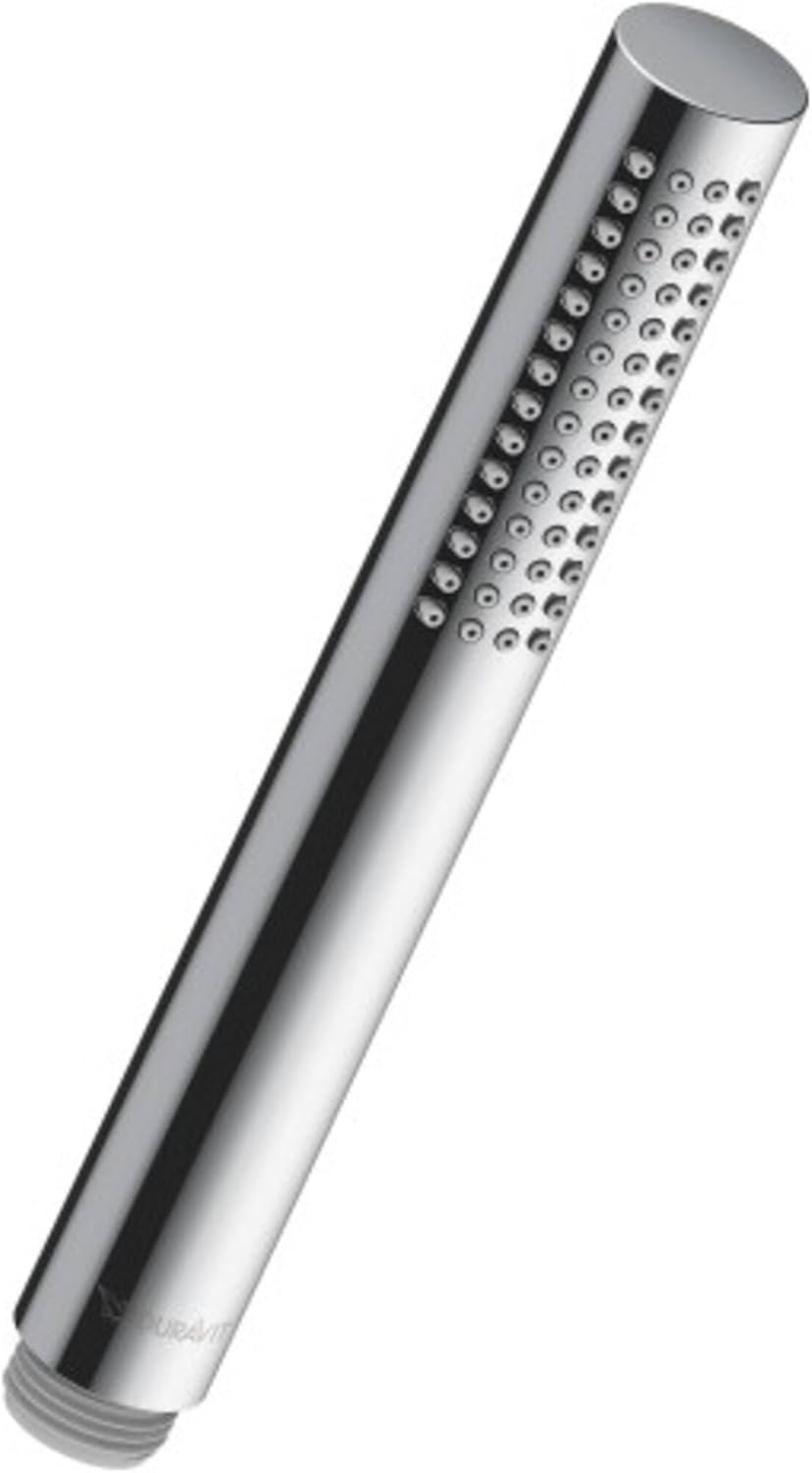 Duravit wassersparende Stabbrause, Duschkopf mit Strahlart Rain, Duschbrause rund, Handbrause mit wa