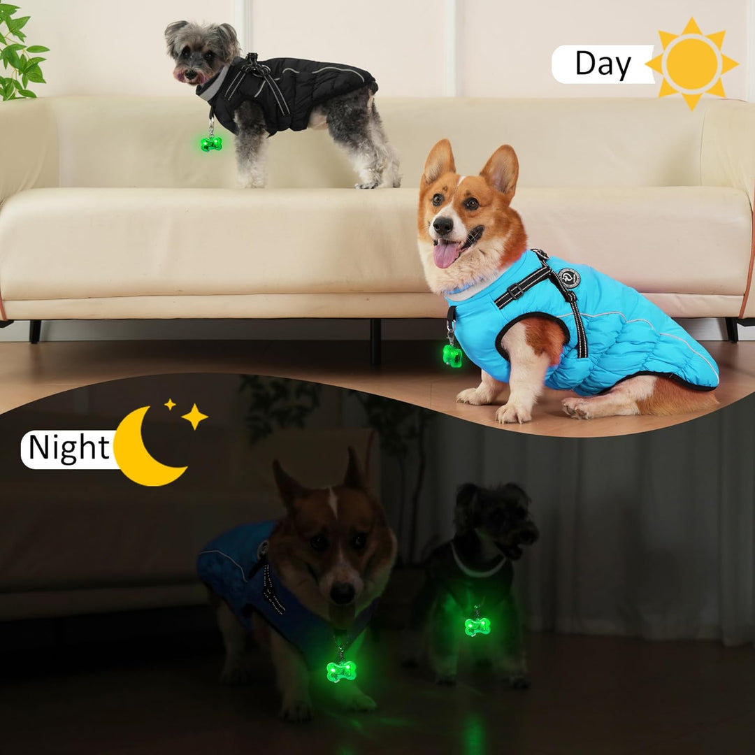 Hundemantel Winter, Hundemantel Wasserdicht, Warme Hundejacke mit Geschirr, Reflektierende Streifen,