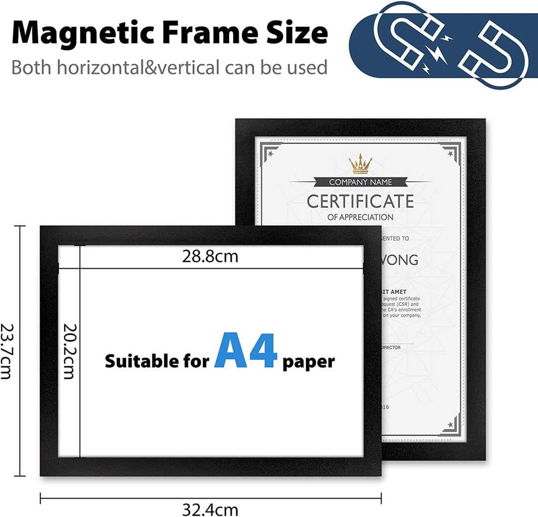 VAIIGO Magnetrahmen Info-Rahmen Selbstklebend mit Magnetverschluss für Informationsrahmen DIN A4 For