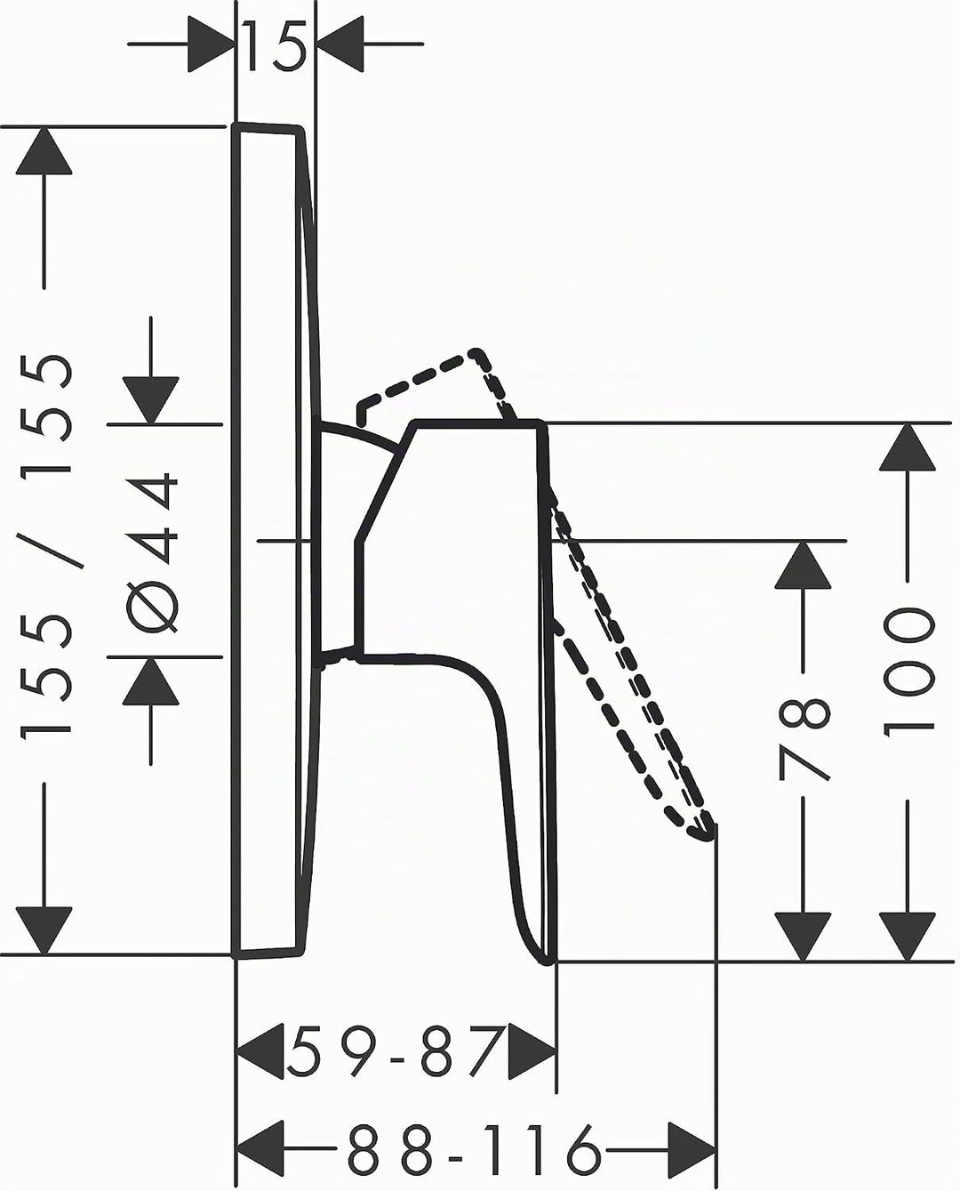 hansgrohe Talis E Unterputz Duscharmatur, für 1 Funktion, Chrom, Dusche Chrom Dusche, Chrom Dusche