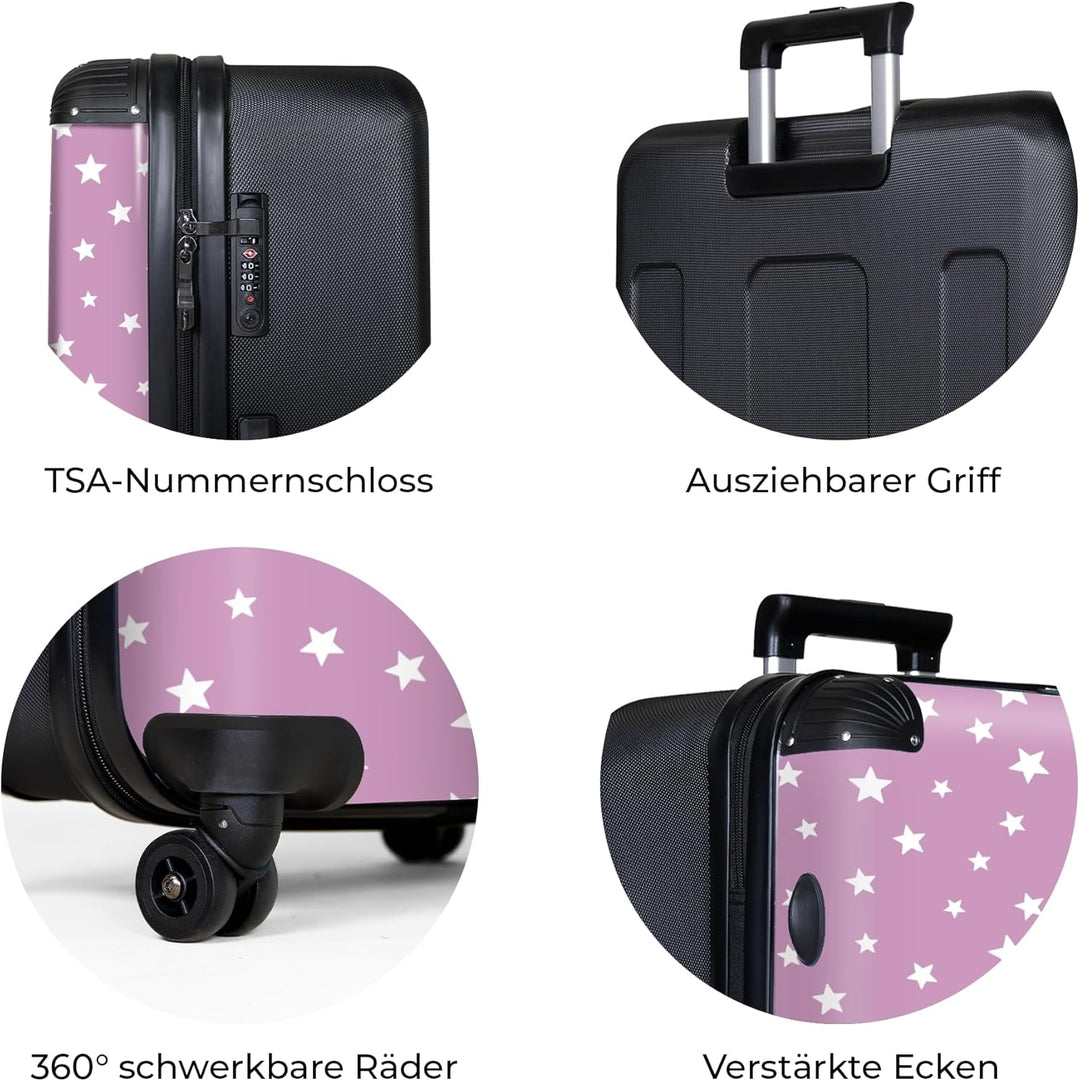 NoBoringSuitcases.com® Koffer XL Gross 77x51.5x28 cm Hartschale Reisekoffer 4 Rollen Leicht Koffer T